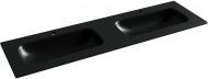 Раковина накладная SANCOS мебельная CERAMICANOVA Grace прямоугольная 1610x457x137 мм, с двумя чашами и отверстиями под смеситель, цвет черный матовый, CN7023MB, CN7023MB