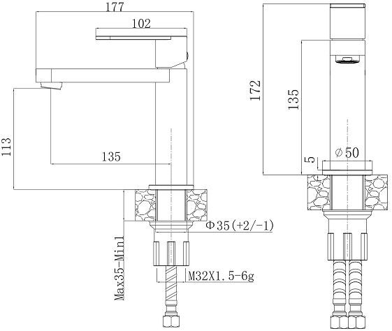 Смеситель для раковины Agger Sweet A2702155 цвет Оружейная сталь