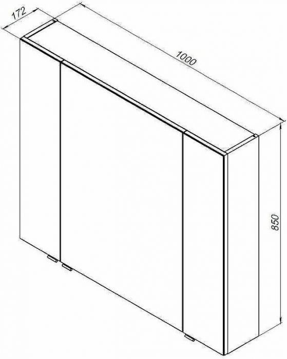 Зеркальный шкаф Aquanet Алвита New 100 277544 Серый матовый