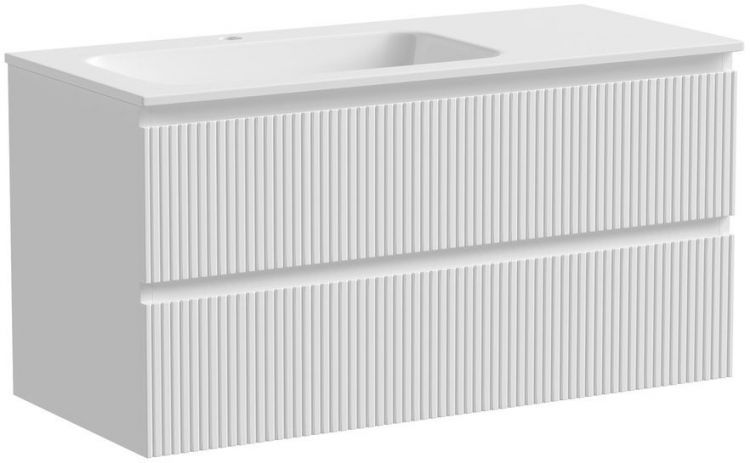 Тумба подвесная SANCOS под раковину Snob T левая, Bianco 995х445х500, SNT100LW