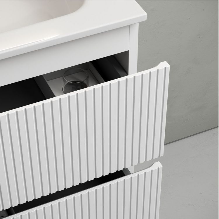 Тумба подвесная SANCOS под раковину Snob T левая, Bianco 995х445х500, SNT100LW