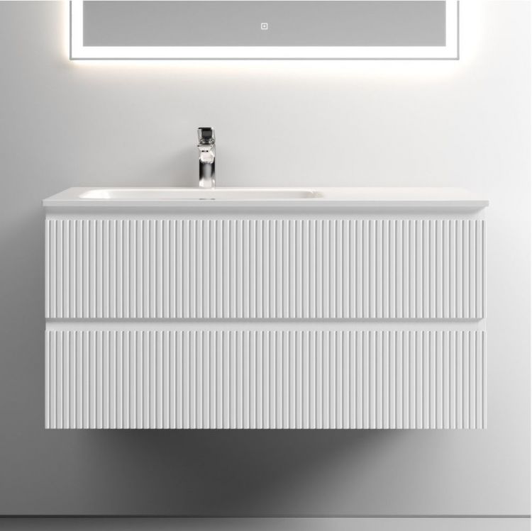 Тумба подвесная SANCOS под раковину Snob T левая, Bianco 995х445х500, SNT100LW