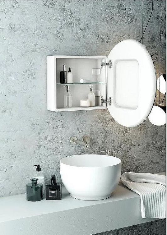 Зеркальный шкаф Континент Torneo White LED 70 МВК085 с подсветкой Белый