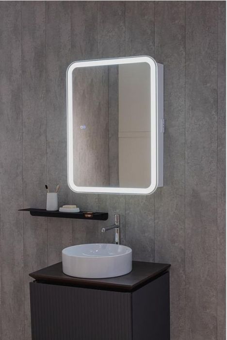 Зеркальный шкаф AQUAme AQM9202 60 с подсветкой цвет Белый