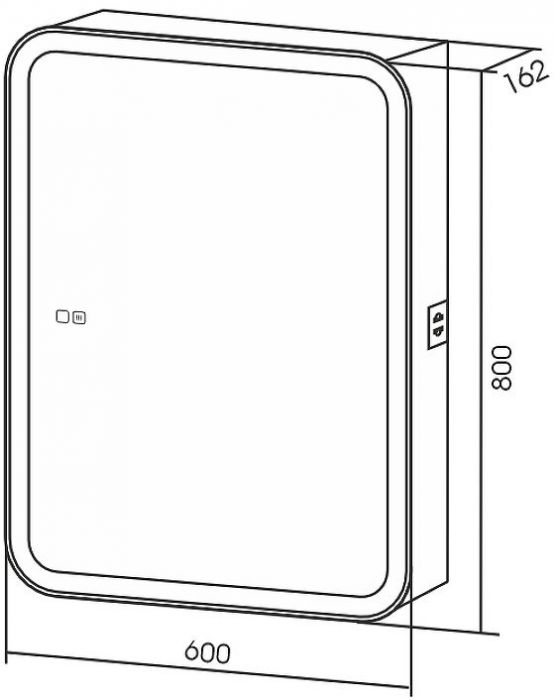 Зеркальный шкаф AQUAme AQM9202 60 с подсветкой цвет Белый