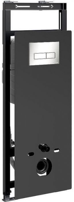 Инсталляция WasserKRAFT Salm 27TLT.010.ME.BL.BN03 для унитаза Черное стекло с клавишей смыва Никель