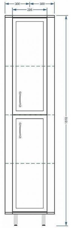 Шкаф пенал Stella Polar Концепт 30 SP-00000147 угловой Белый
