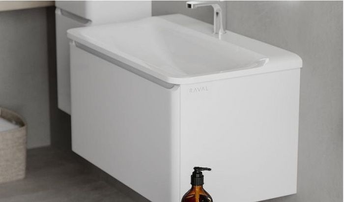 Тумба под раковину Raval Welto 80 Wel.01.80/P/W/RL подвесная Белая