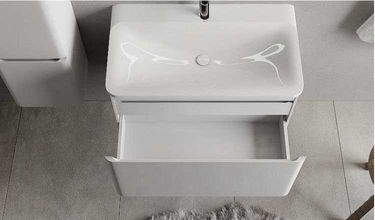 Тумба под раковину Raval Welto 80 Wel.01.80/P/W/RL подвесная Белая