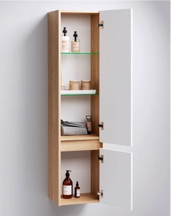 Шкаф пенал Aqwella Сити 35 SIT0535DB Дуб балтийский Белый