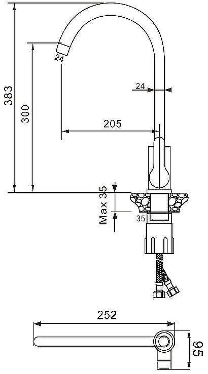 Смеситель для кухни WesnaArt Eko EKO05-110 Сатин Смеситель для кухни WesnaArt Eko EKO05-110 Сатин