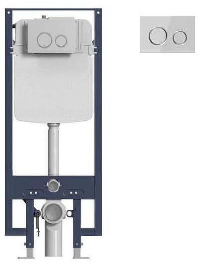 Инсталляция Uni-Flow Mi-smart A81115 для унитаза с клавишей смыва цвет Хром глянцевый