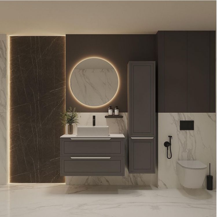 Шкаф пенал ЗОВ Севилья 35 PSPG цвет Платиновый