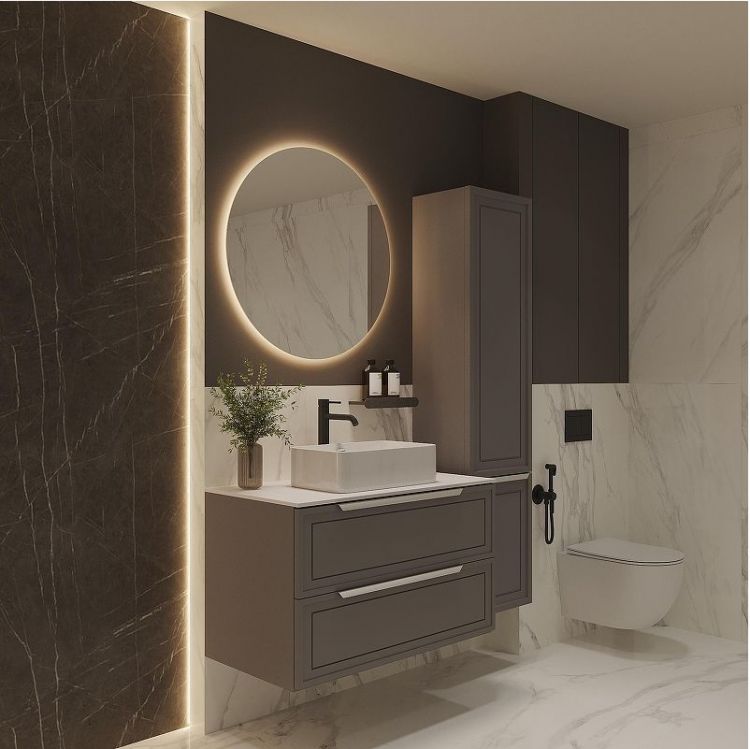 Шкаф пенал ЗОВ Севилья 35 PSPG цвет Платиновый