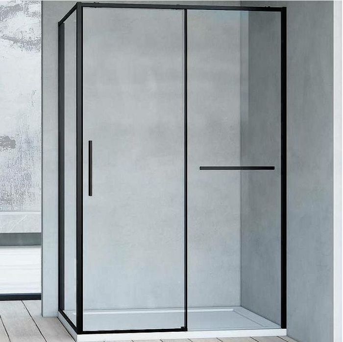 Душевой уголок Vincea Slim Soft 130x90 VSR-1SS9013CLB профиль Черный стекло прозрачное