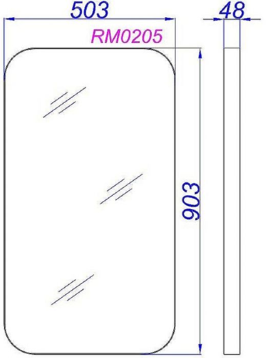 Зеркало Aqwella RM 50 RM0205BLK Черное