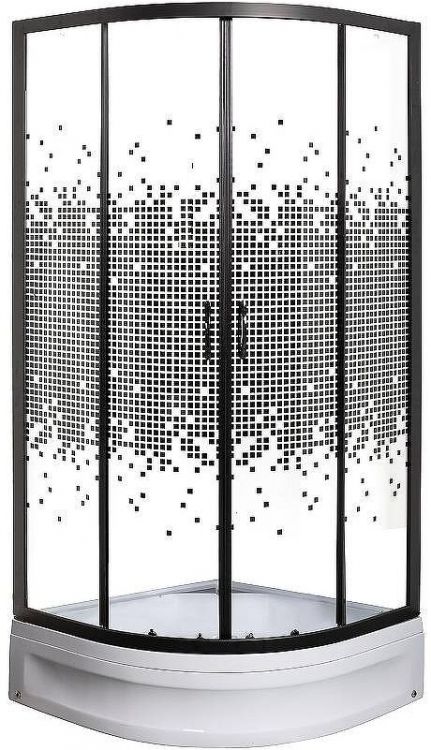 Душевой уголок Мономах ДУ 70x70 МЗ BL 10000008596 профиль Черный матовый стекло прозрачное с рисунком