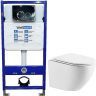 Комплект унитаза WellWant Aura WWU01121WK с инсталляцией WellWant Standart 50 WWISI1110B с сиденьем Микролифт и клавишей смыва Хром Комплект унитаза WellWant Aura WWU01121WK с инсталляцией WellWant Standart 50 WWISI1110B с сиденьем Микролифт и клавишей смыва Хром