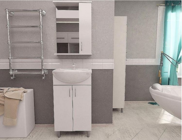 Зеркало со шкафом Orange Лайт 50 LA-50ZSW Белое глянцевое Зеркало со шкафом Orange Лайт 50 LA-50ZSW Белое глянцевое