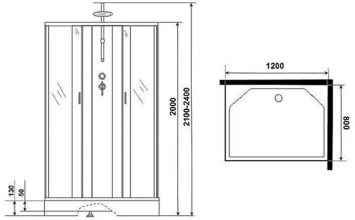 Душевая кабина Niagara Classic 120х80 NG-43285-14QBKTG с гидромассажем