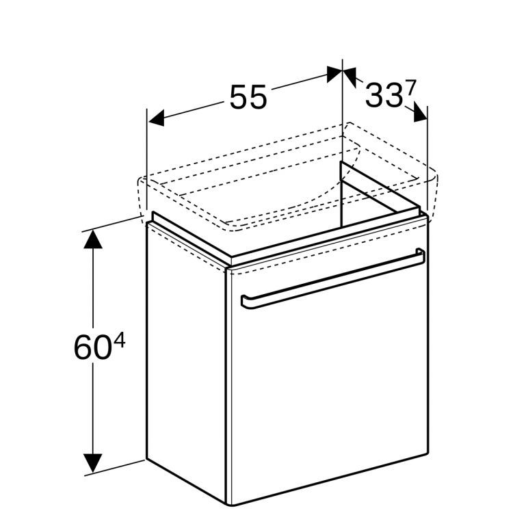 Тумба под раковину Geberit Renova Nr.1 Comprimo, 55x34, белый матовый [862060000]