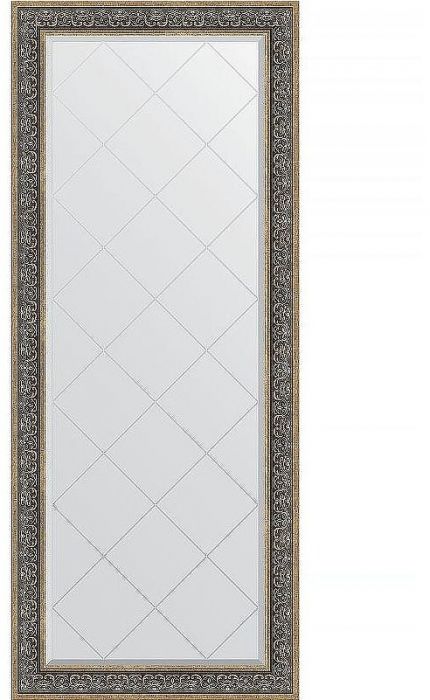 Зеркало Evoform Exclusive-G Floor 204х84 BY 6332 с гравировкой в багетной раме - Вензель серебряный 101