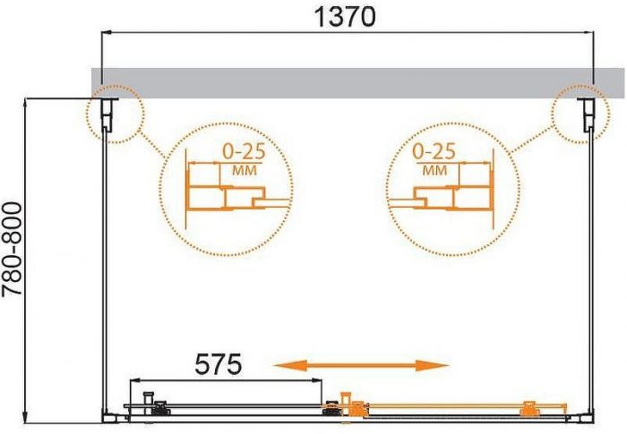 Душевой уголок Cezares Molveno 140x80 MOLVENO-AH-12-140/80-C-Cr-IV профиль Хром стекло прозрачное