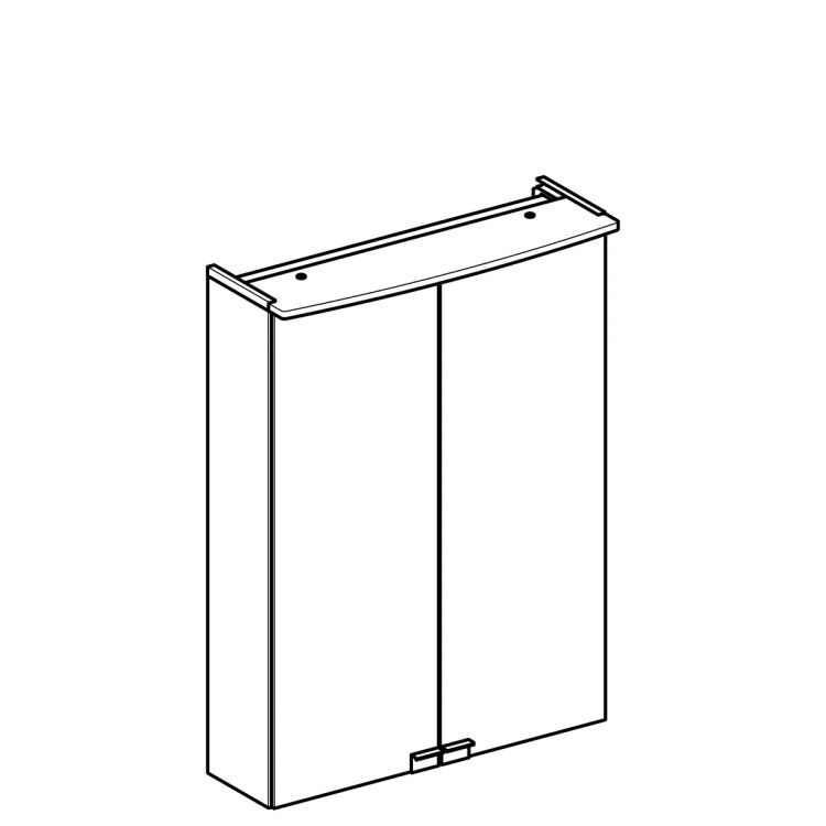 Зеркальный шкафчик Geberit Option BASIC с подсветкой 50х67.5х14 [500.257.00.1]