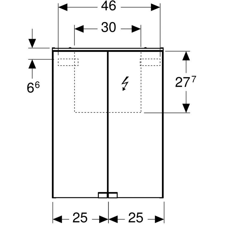 Зеркальный шкафчик Geberit Option BASIC с подсветкой 50х67.5х14 [500.257.00.1]