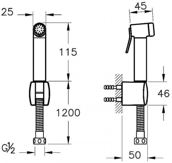 Гигиенический душ Vitra Hygienic A45747 Хром