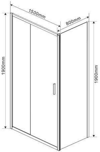 Душевой уголок Vincea Garda 150х80 VSR-1G8015CL профиль Хром стекло прозрачное