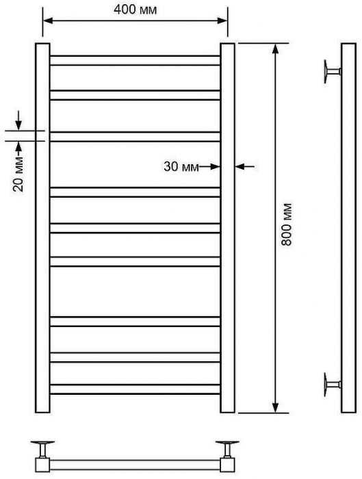 Водяной полотенцесушитель Comfysan Pioli-K W-8 80x40 014261 Хром