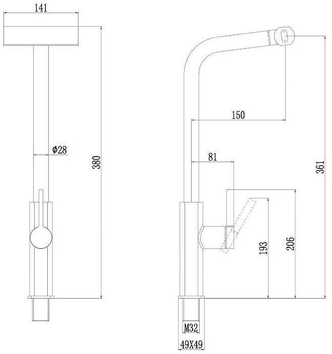 Смеситель для кухни Fmark FS8266L цвет Сатин Смеситель для кухни Fmark FS8266L цвет Сатин