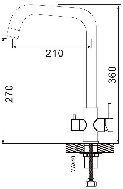 Смеситель для кухни Raffine F118H цвет Черный