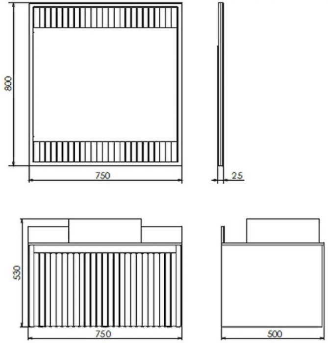 Тумба с раковиной Comforty Марсель 75 00-00012270 подвесная Белая