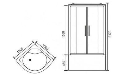 Душевая кабина Royal Bath RB 100BK3-BT-CH