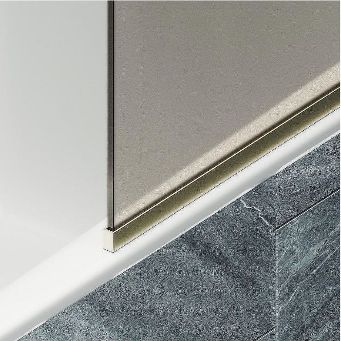 Шторка на ванну Maybah Glass MGV-125-3у 340x1400 в узком профиле Золото стекло бронзовое матовое