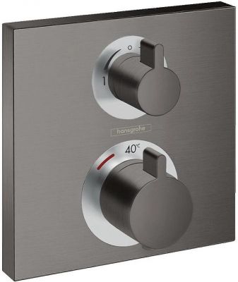 Смеситель для душа Hansgrohe Ecostat Square 15714340 с термостатом Черный шлифованный Хром
