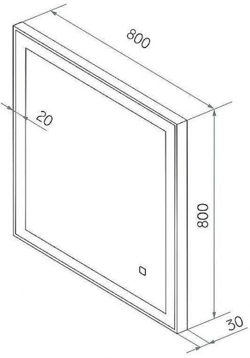 Зеркало Континент Solid 800x800 ЗЛП1608 с подсветкой с сенсорным выключателем