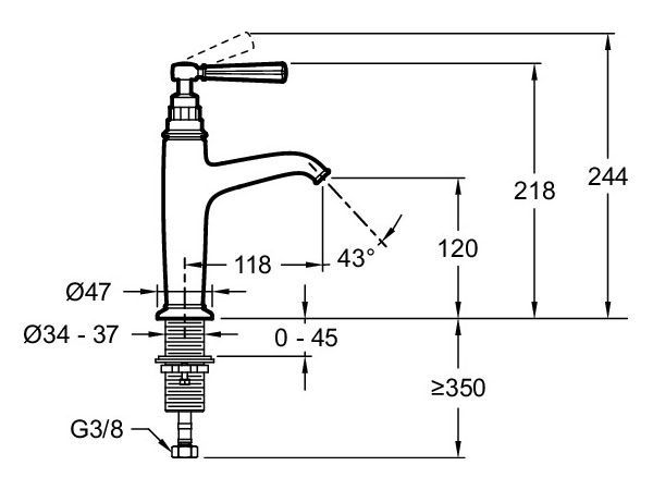 Смеситель для раковины Jacob Delafon Cleo E24308-CP, хром
