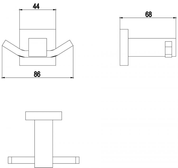 Крючок двойной Timo Selene 17012/17 золото матовое Крючок двойной Timo Selene 17012/17 золото матовое