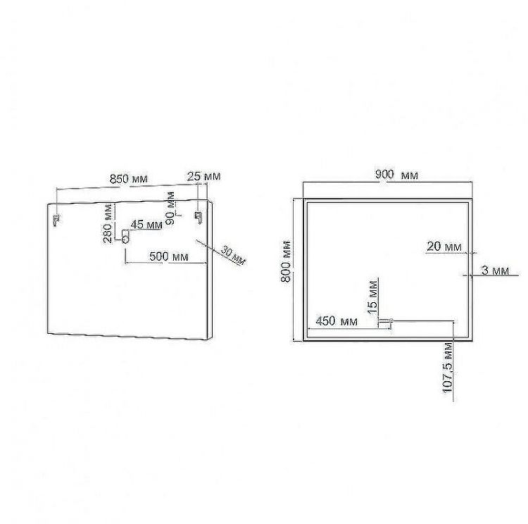 Зеркало Art&Max Monza AM-Mon-900-800-DS-F с подсветкой с сенсорным выключателем
