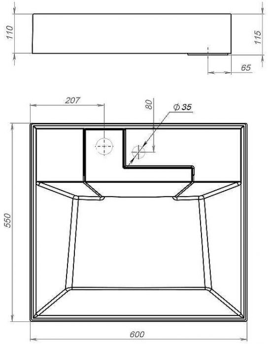 Раковина WellWant Monica 60 WWRSH160551 на стиральную машину Белая