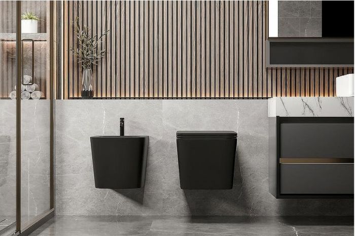 Биде Abber Rechteck AC1250MB подвесное Черное матовое