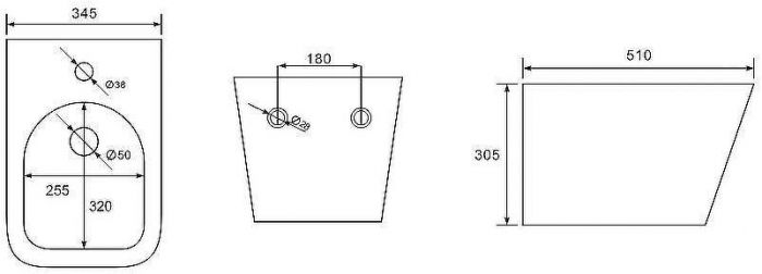 Биде Abber Rechteck AC1250MB подвесное Черное матовое