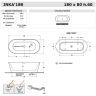 Акриловая ванна Gruppo Treesse Inka 180x80 V388BL без гидромассажа Акриловая ванна Gruppo Treesse Inka 180x80 V388BL без гидромассажа