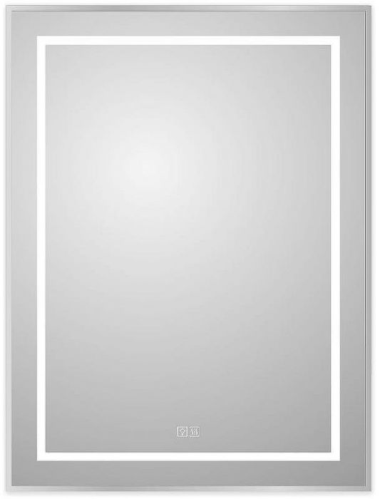 Зеркало BelBagno Kraft 60 SPC-KRAFT-600-800-LED-TCH-WARM с подсветкой Сатин с сенсорным выключателем и подогревом