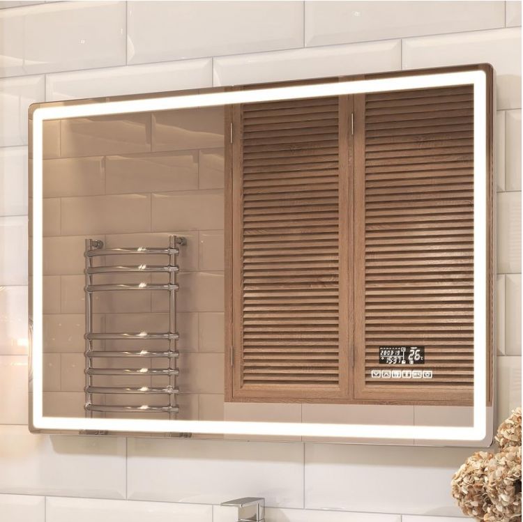 Зеркало Vigo Geometry Media Voice 120 052 с подсветкой c сенсорным выключателем и подогревом