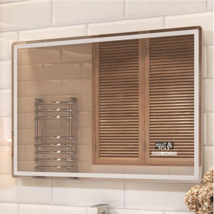 Зеркало Vigo Geometry Media Voice 120 052 с подсветкой c сенсорным выключателем и подогревом