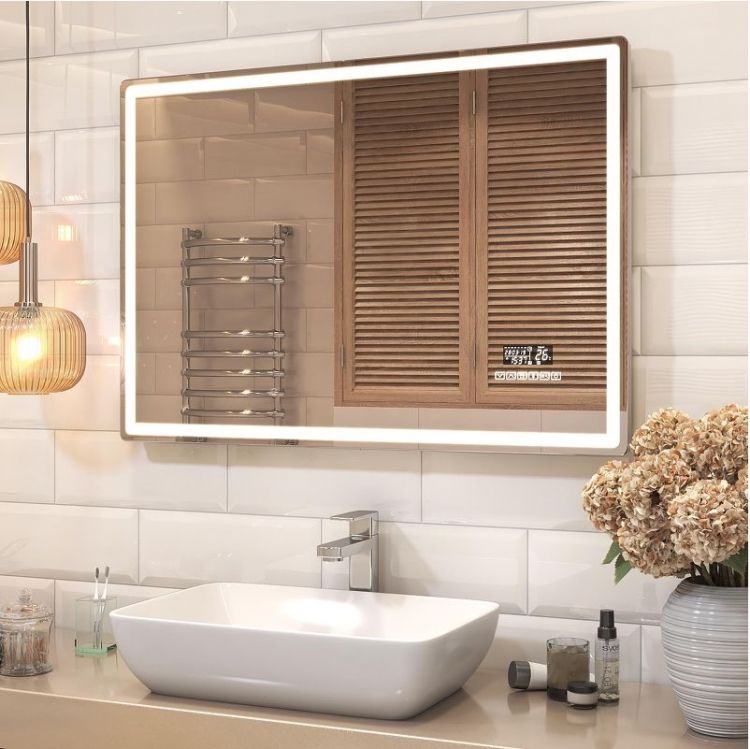 Зеркало Vigo Geometry Media Voice 120 052 с подсветкой c сенсорным выключателем и подогревом